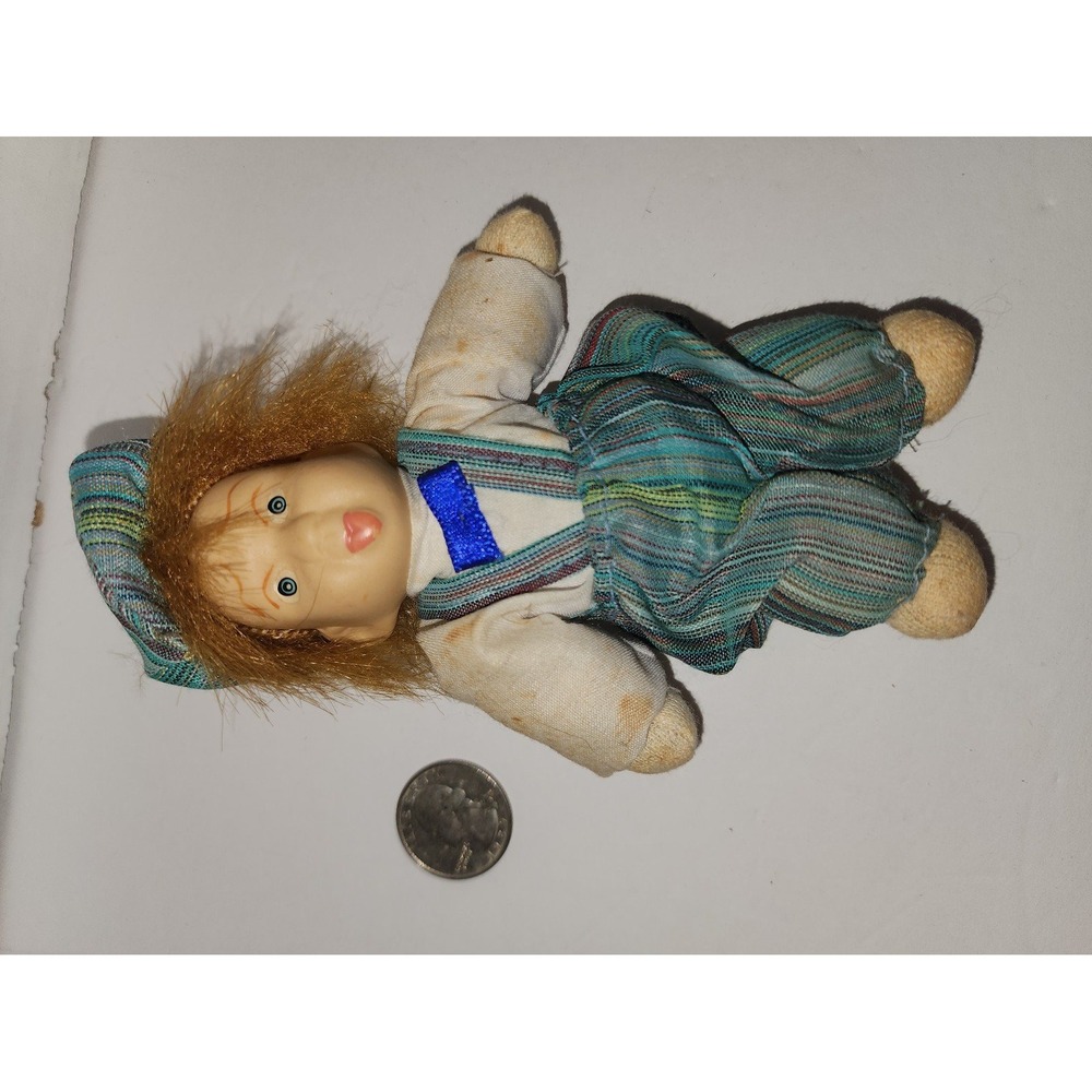 Vintage China Doll Little Boy Newsboy Cap Tongue sticking out